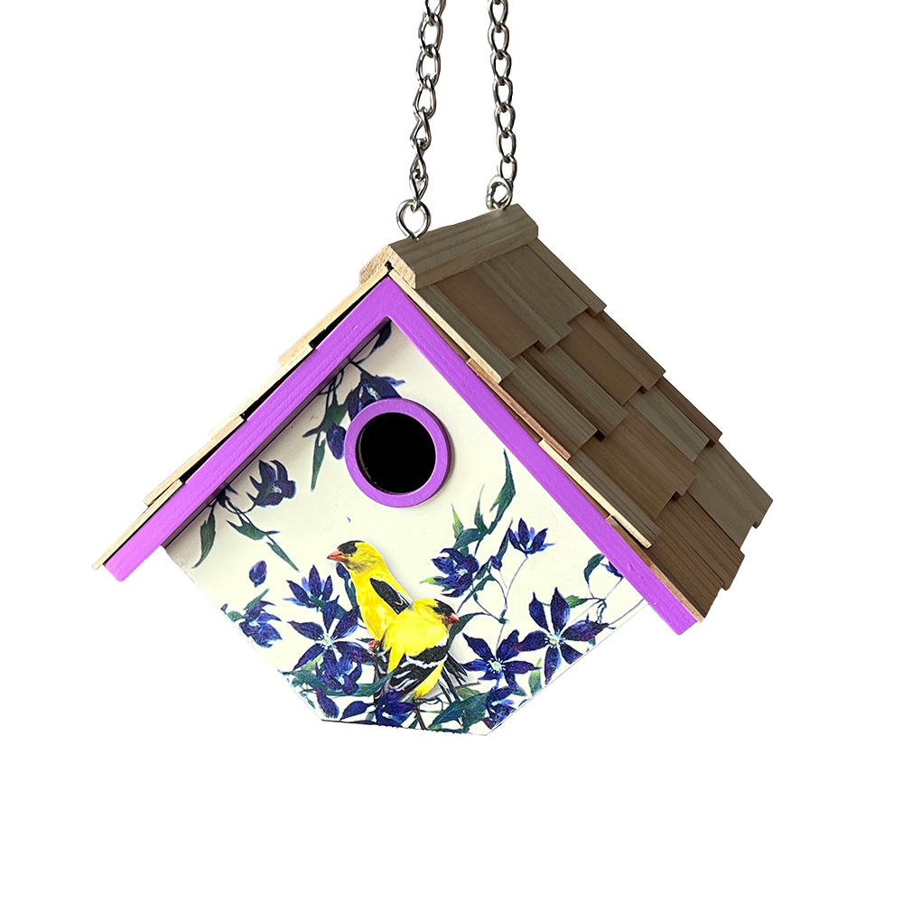Goldfinch & Clematis Birdhouse