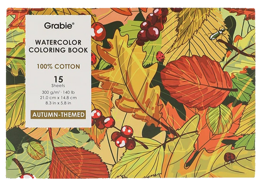 Autumn-Themed Watercolor Coloring Book