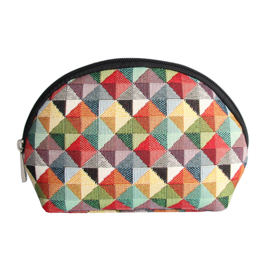 Multicolor Triangle Cosmetic Bag