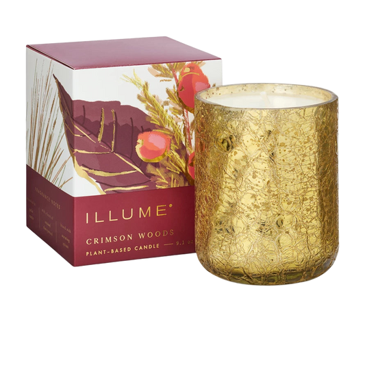 Crimson Woods Crackle Glass Candle