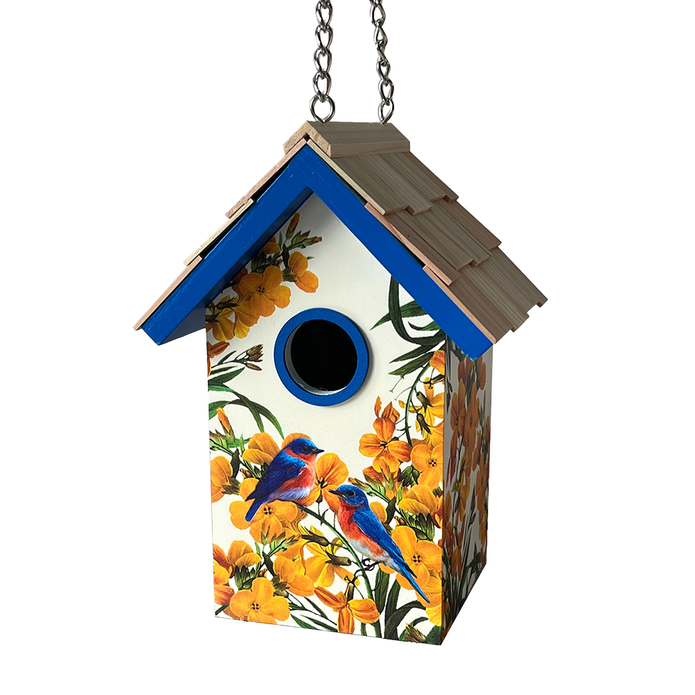 Bluebirds and Camellia Birdhouse
