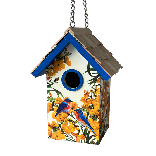Bluebirds and Camellia Birdhouse
