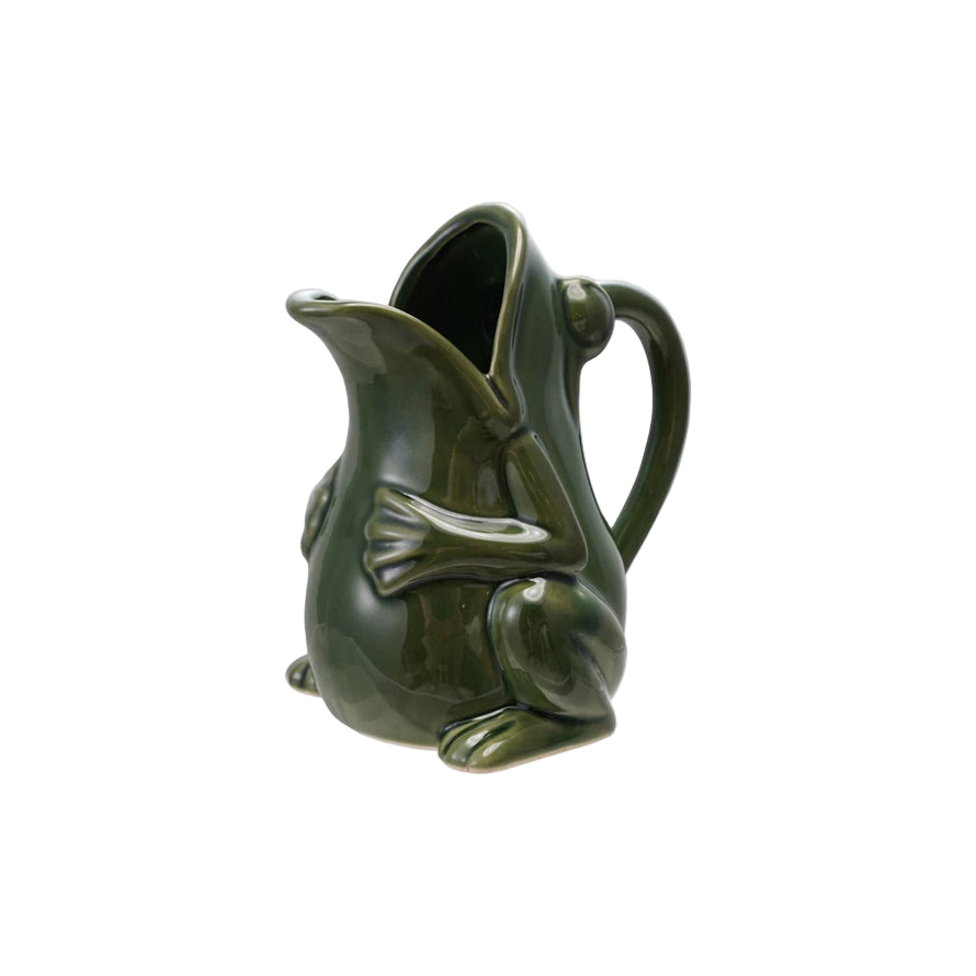 Stoneware Frog Pitcher
