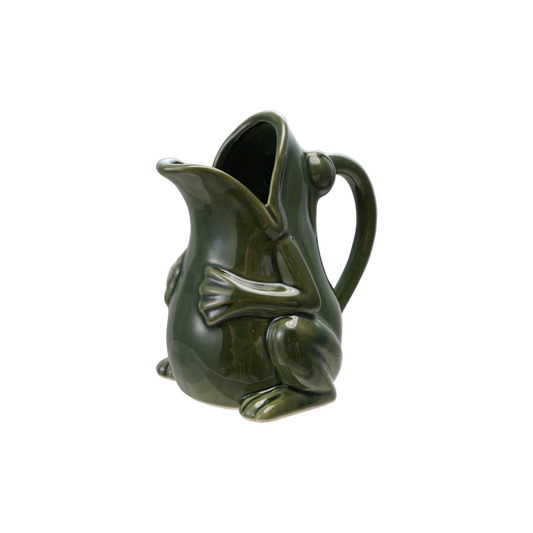 Stoneware Frog Pitcher