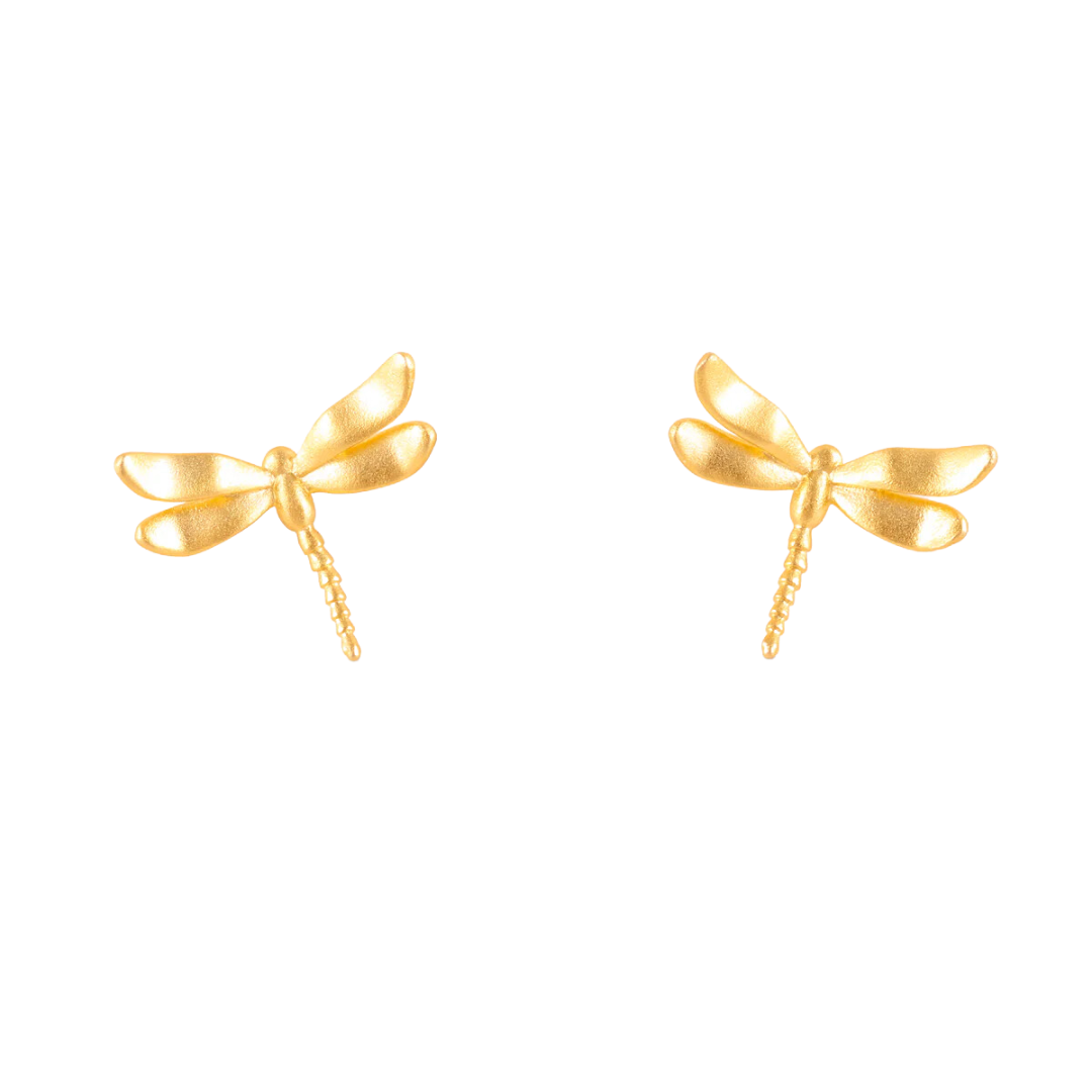 Dragonfly Gold Stud Earrings