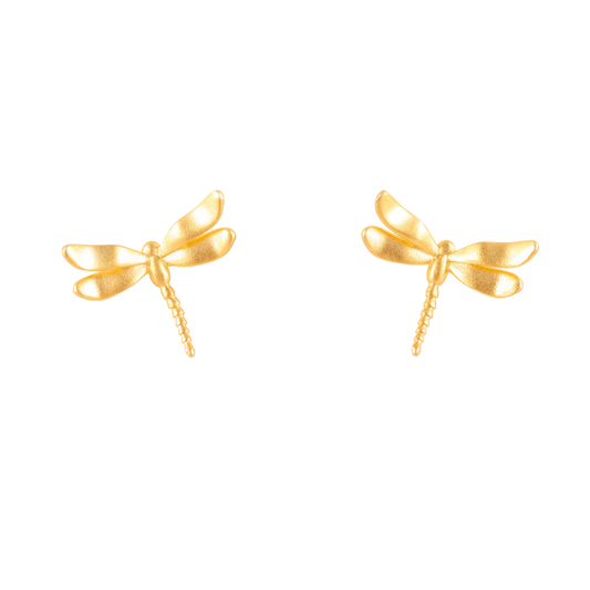 Dragonfly Gold Stud Earrings