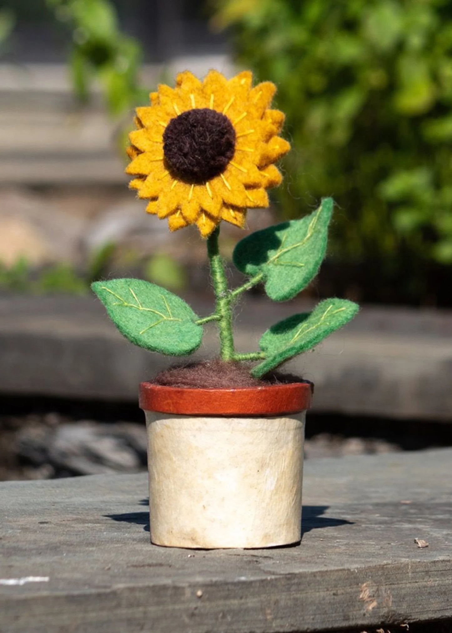 Potted Felt Sunflower