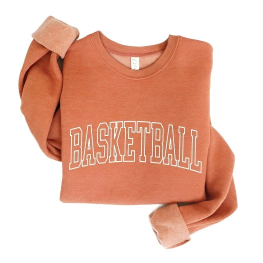 Basketball Puff Print Lettering Sweatshirt