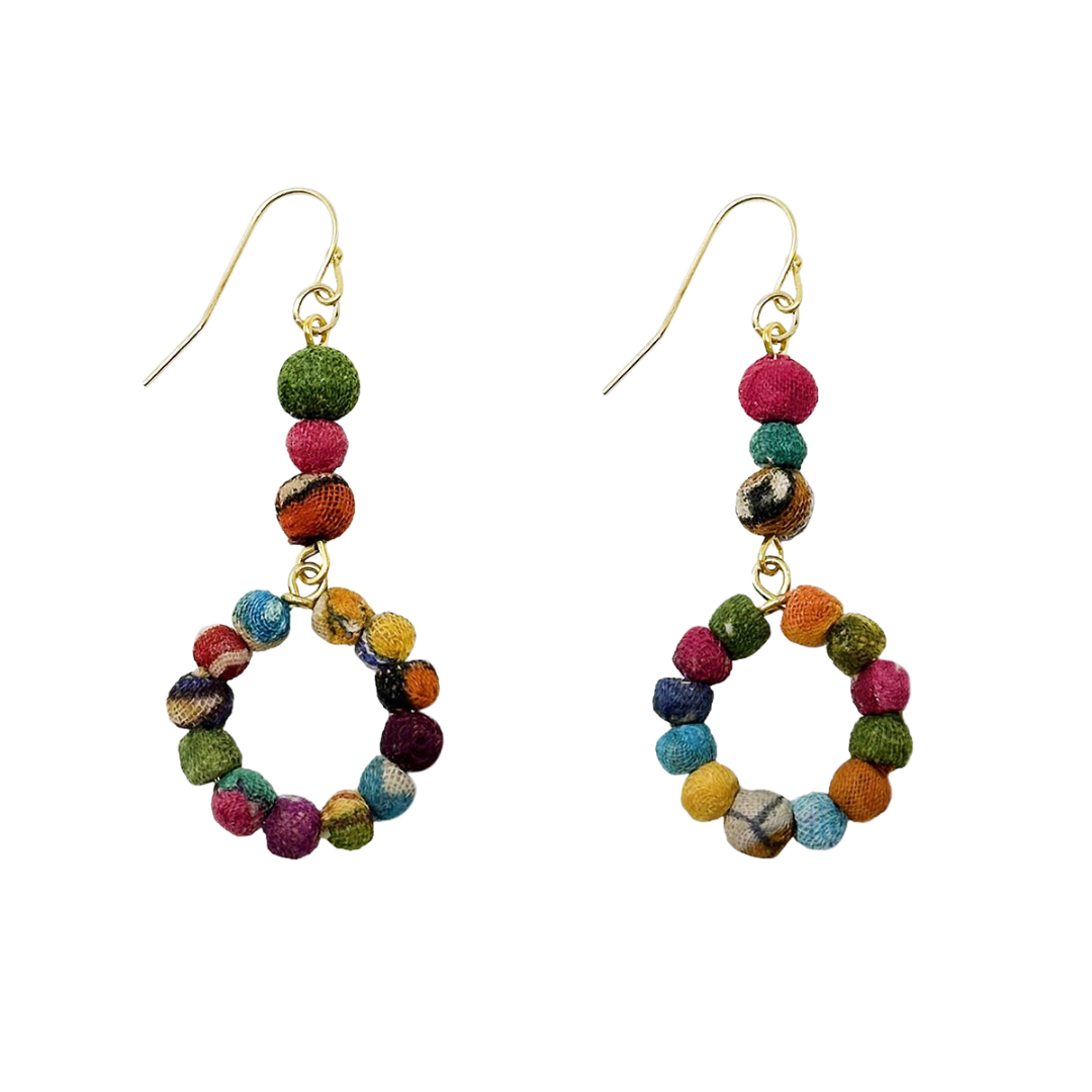 Kantha Exclamation Hoop Earrings