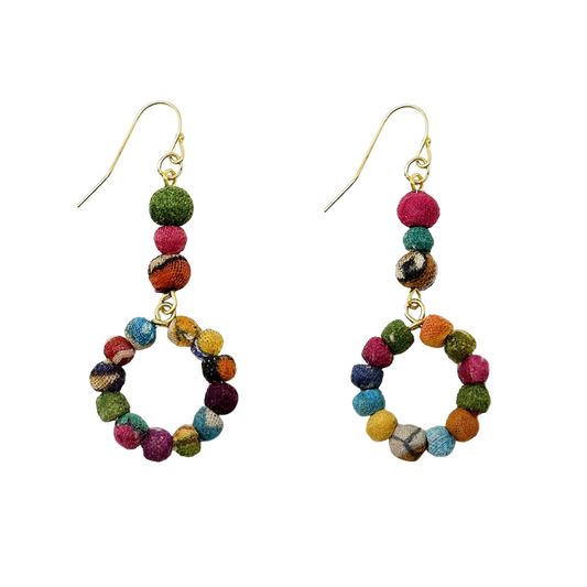 Kantha Exclamation Hoop Earrings