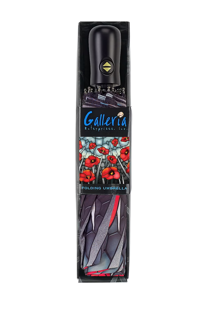 Stained Glass Poppies Umbrella