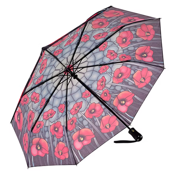 Stained Glass Poppies Umbrella