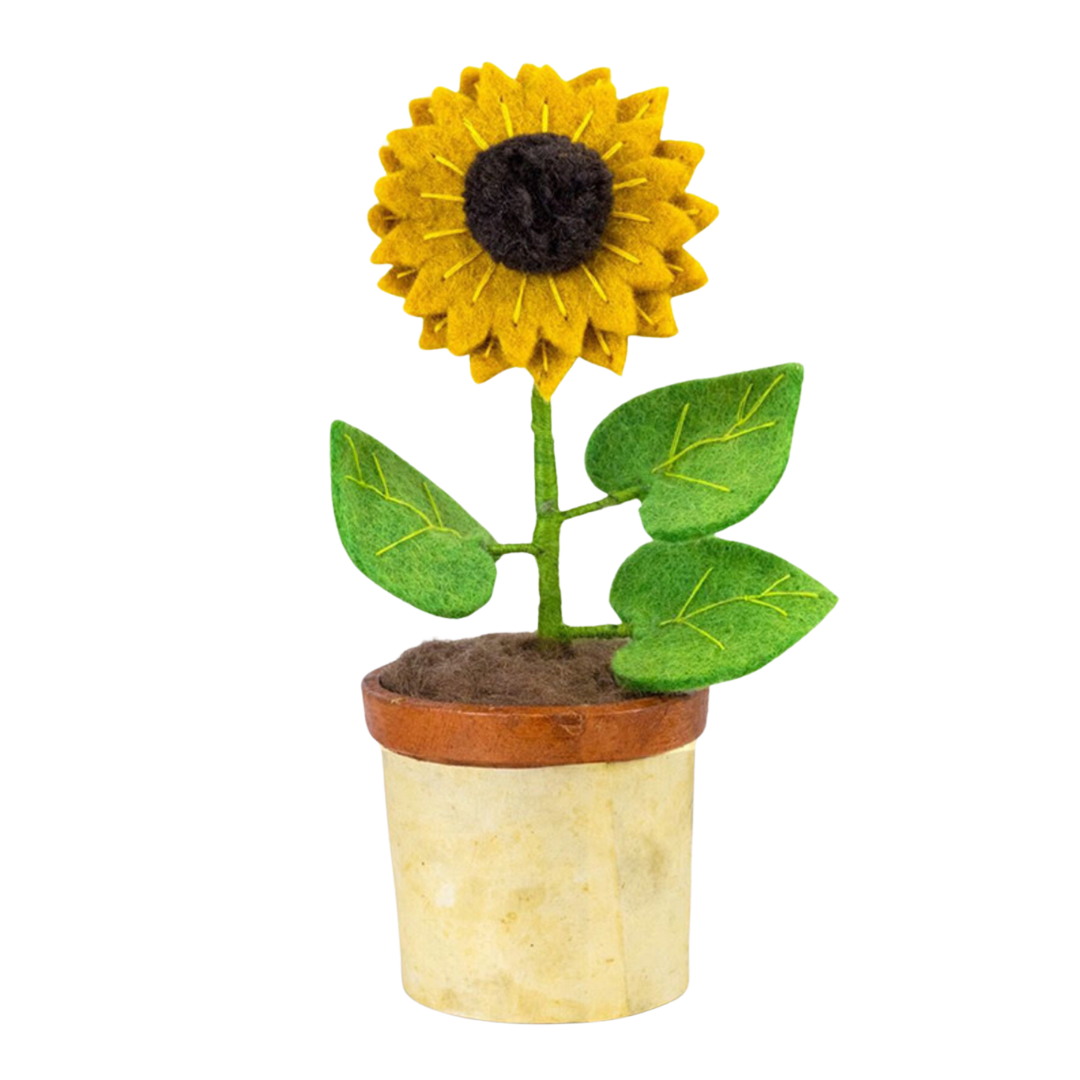 Potted Felt Sunflower