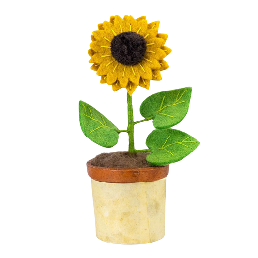 Potted Felt Sunflower