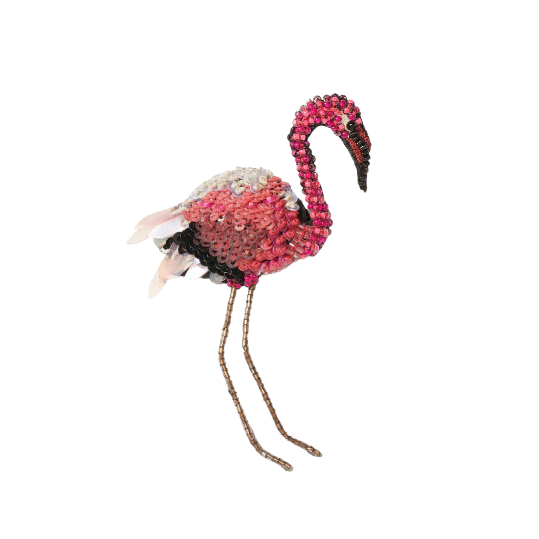 Flamingo Embellished Brooch Pin