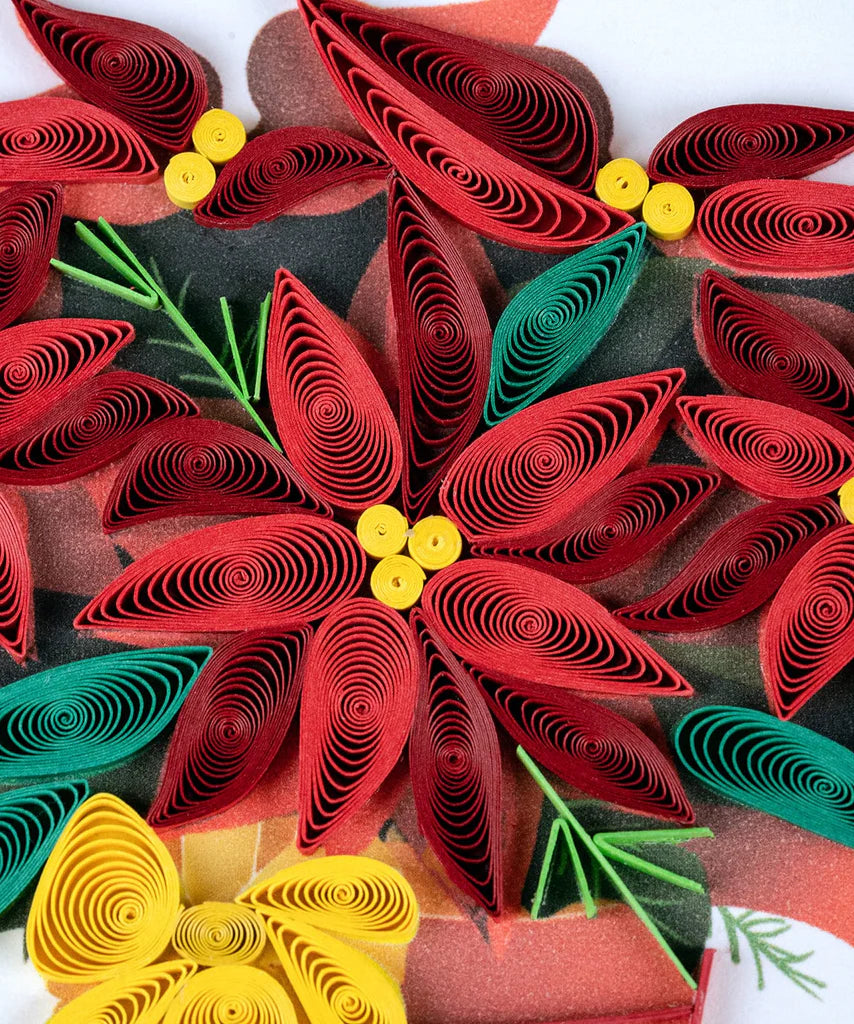 Potted Poinsettia Quilled Card