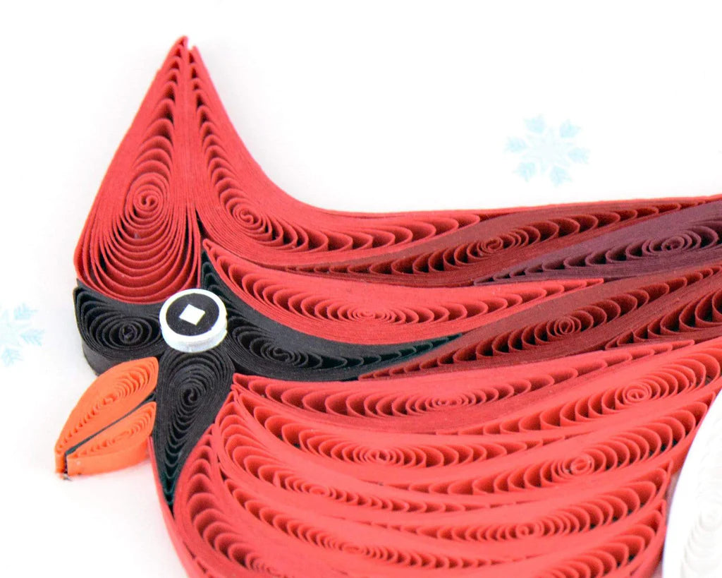 Snowy Cardinal Quilled Card