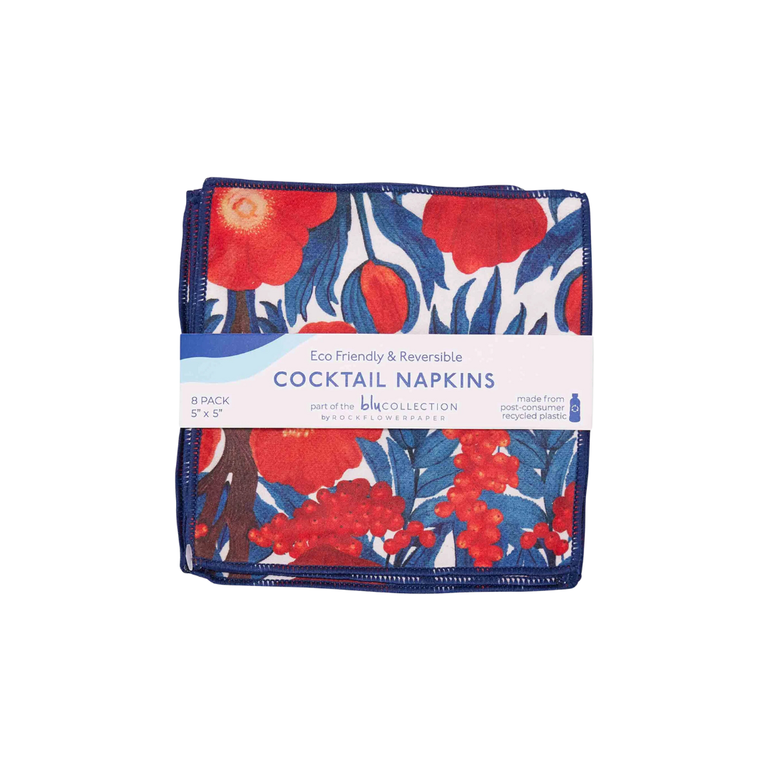 Icelandic Poppies Reusable Cocktail Napkins - Set of 8