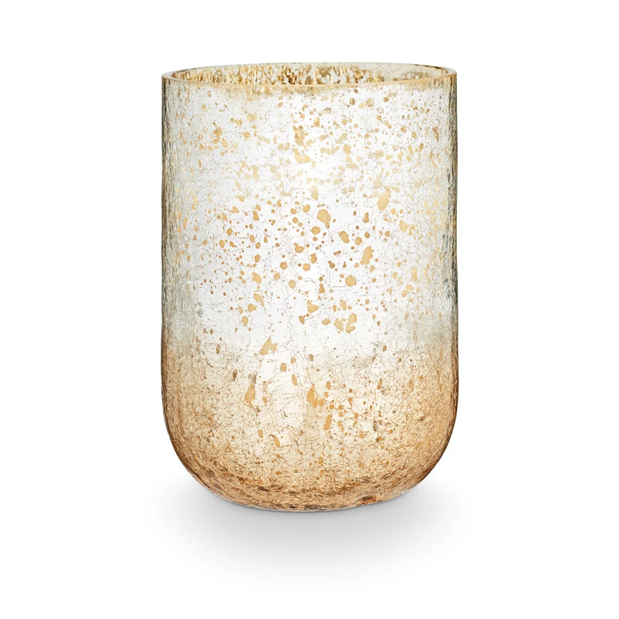 Balsam & Cedar Crackle Glass Candle