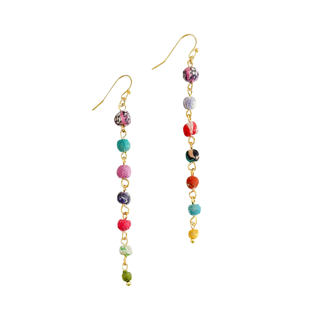 Kantha Milieu Linear Earrings