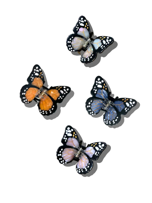 Mini Monarch Butterfly Hand-painted Claw Hair Clip