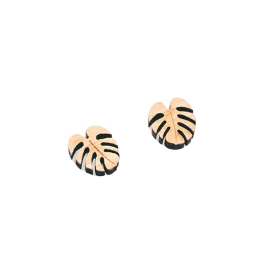 Monstera Stud Earrings