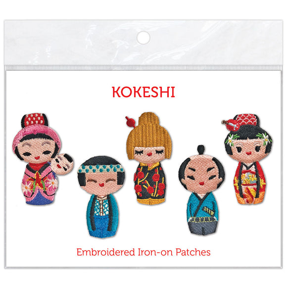 Kokeshi Figures - Embroidered Patches