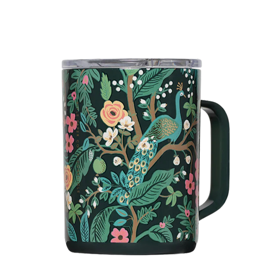 Rifle Paper Co x Corkcicle Mug - Peacock Blue