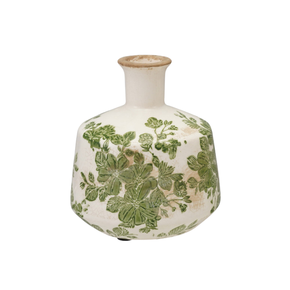 Stoneware Botanical Vase
