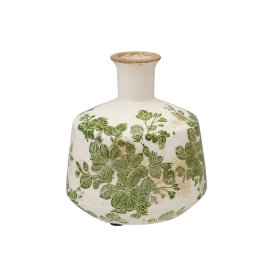 Stoneware Botanical Vase