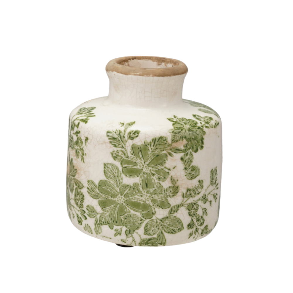 Stoneware Botanical Vase
