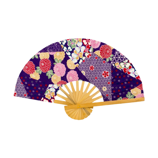 Purple Kimono Hand Fan