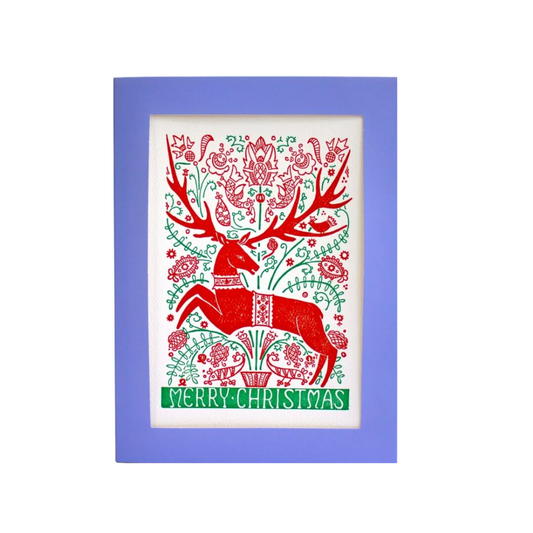 Folk Deer Christmas Card Set