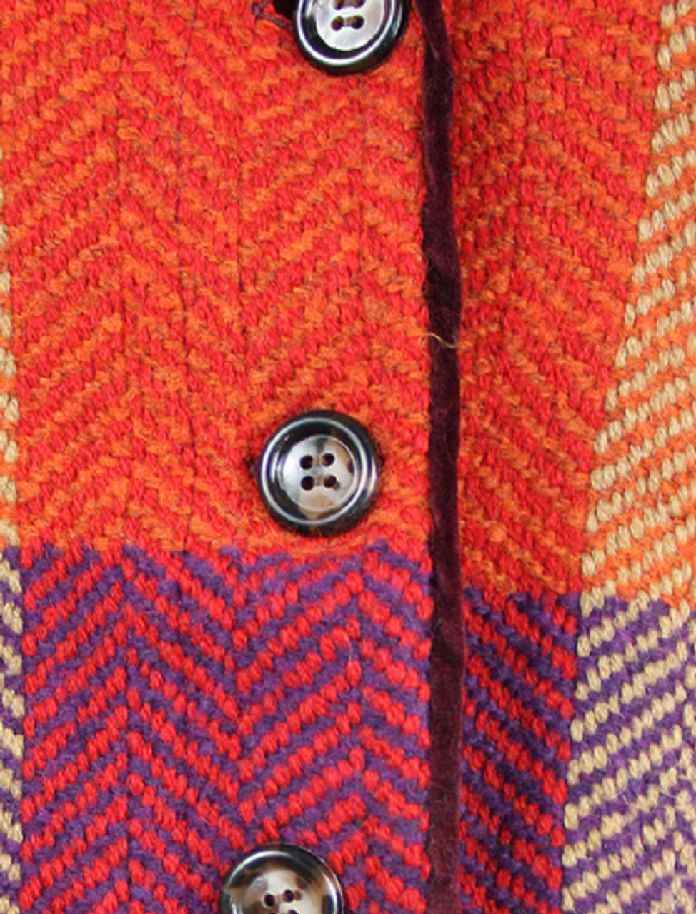 Emma Tweed Herringbone Coat in Donegal Multi