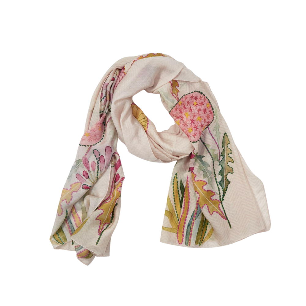 Pop Flowers Pink Scarf