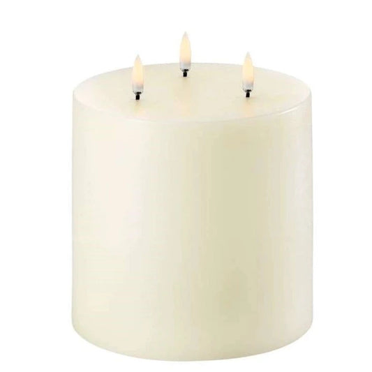 Flameless Wax Pillar Candle with 3 Wicks