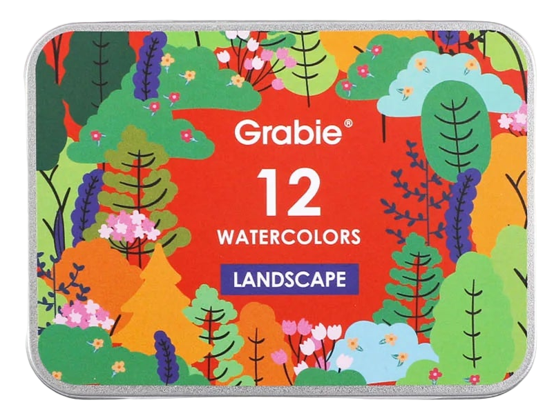 Watercolor Pocket Set Of 12 With Brush - Landscape Colors