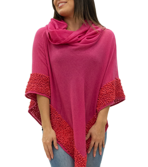 Hot Pink Sweater Poncho