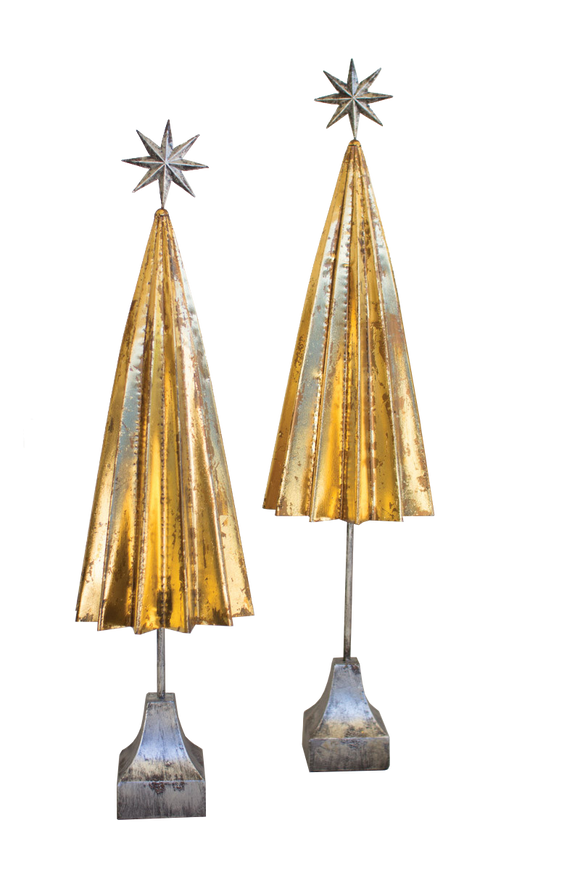 Folded Gold Metal Trees