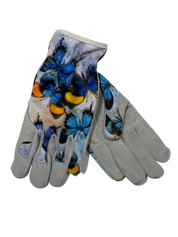 Leather Butterfly Gardening Gloves