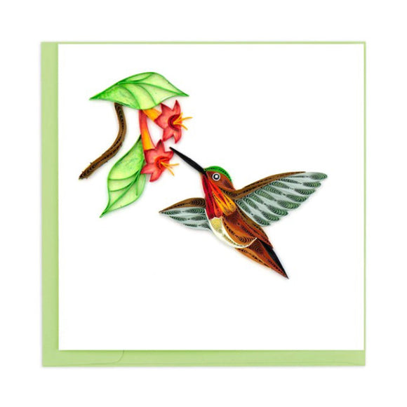 Rufous Hummingbird Quilled Card