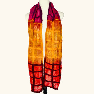 Windowpane Scarf- Warm Tones