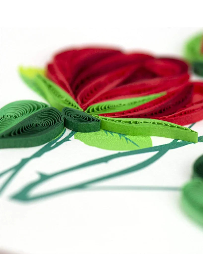 Red Roses Quilled Card